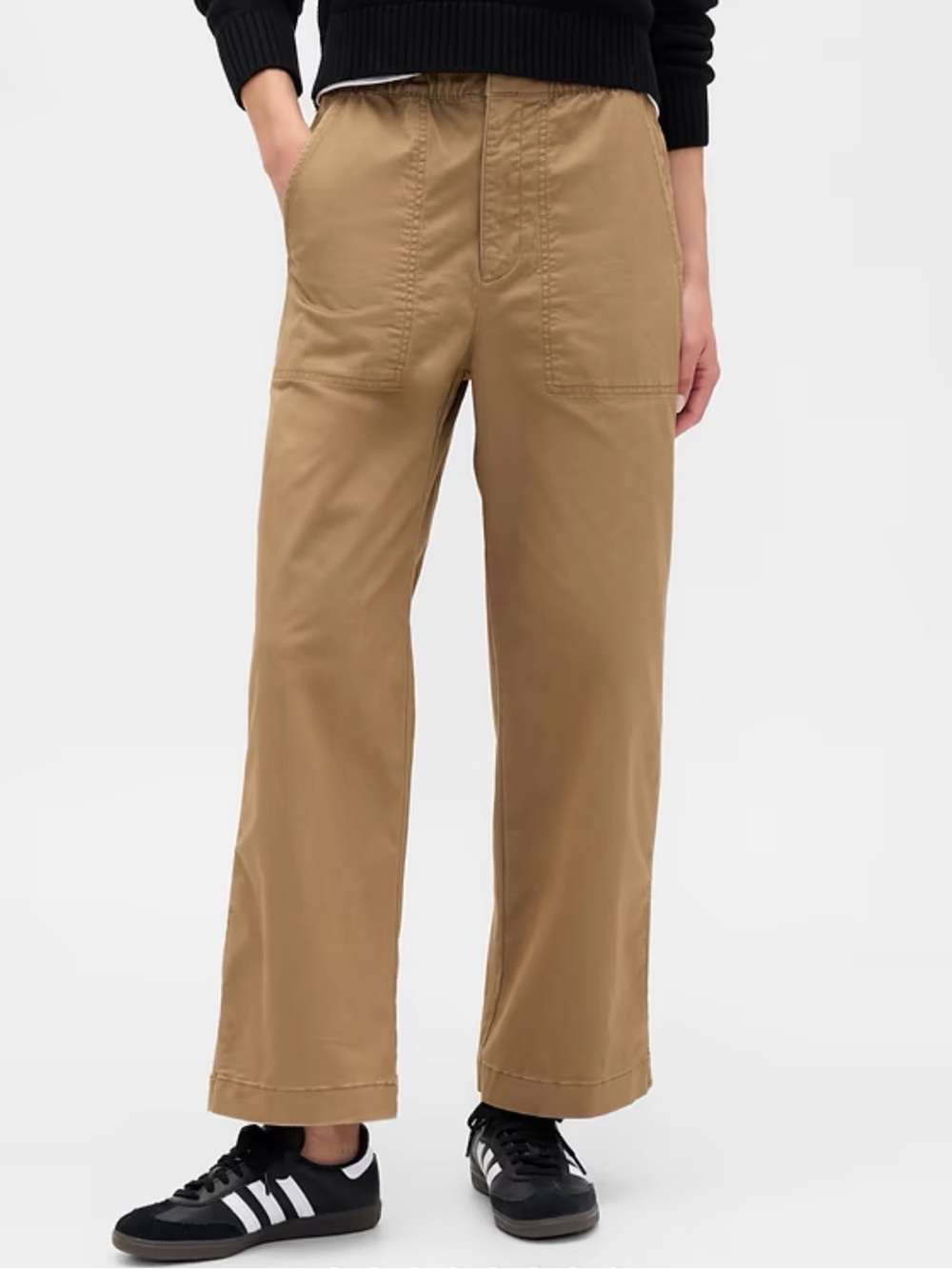 GAP Wide-Leg Utility Pants in Khaki